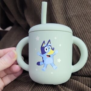 Green Sippy Cup with Bluey
